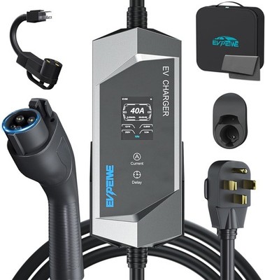 SAE J1772 level 1/2 EV Charger NEMA 14-50P 40A Adjustable EV Charger 110V-240V