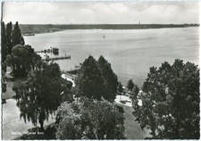 Foto-AK BERLIN TEGEL Tegeler See Dampferanleger , Vogelschau 60er