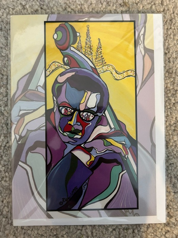 Charles Mingus blank greeting card handmade jazz roots and blues modal 5" x 7"