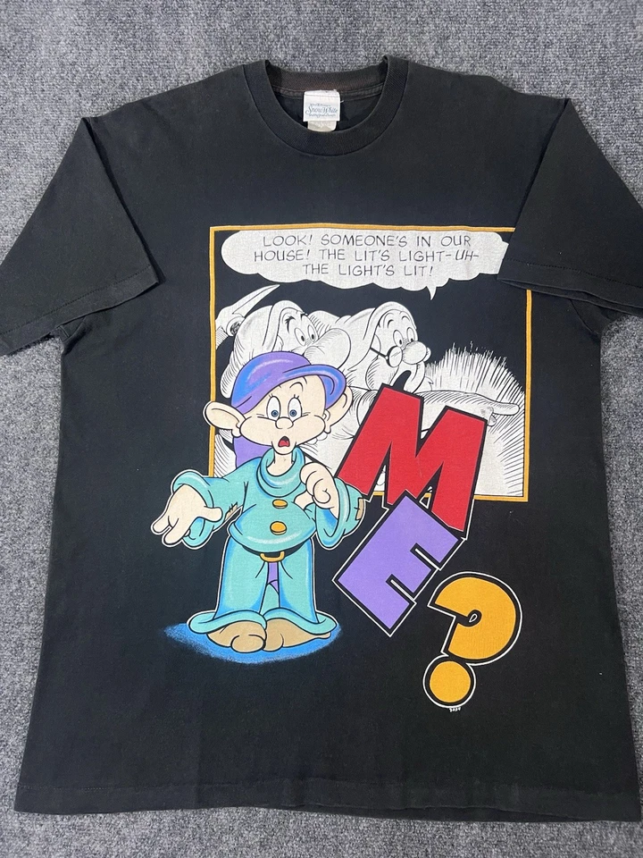 Snow White Seven Dwarves Vintage 90s Single-Stitch Cartoon Graphic T-Shirt 2XL - Image 2 of 4