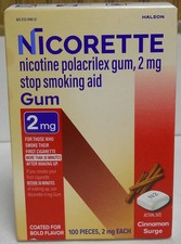 Nicorette Cinnamon Surge 2mg Coated Gum 100 Pieces Exp 07/2028