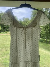 Lulu's White Eyelet Flower Tiered Mini Dress Size Small