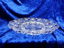 vintage 1950s anchor hocking clear shell design glass deviled egg platter