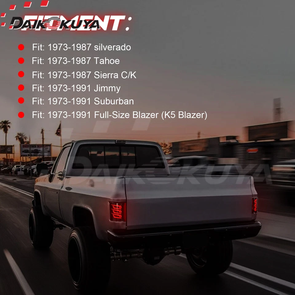 Sequential LED Tail Lights for 1973-1987 chevy C10 & GMC,with Start-Up Animation - Image 2 of 4