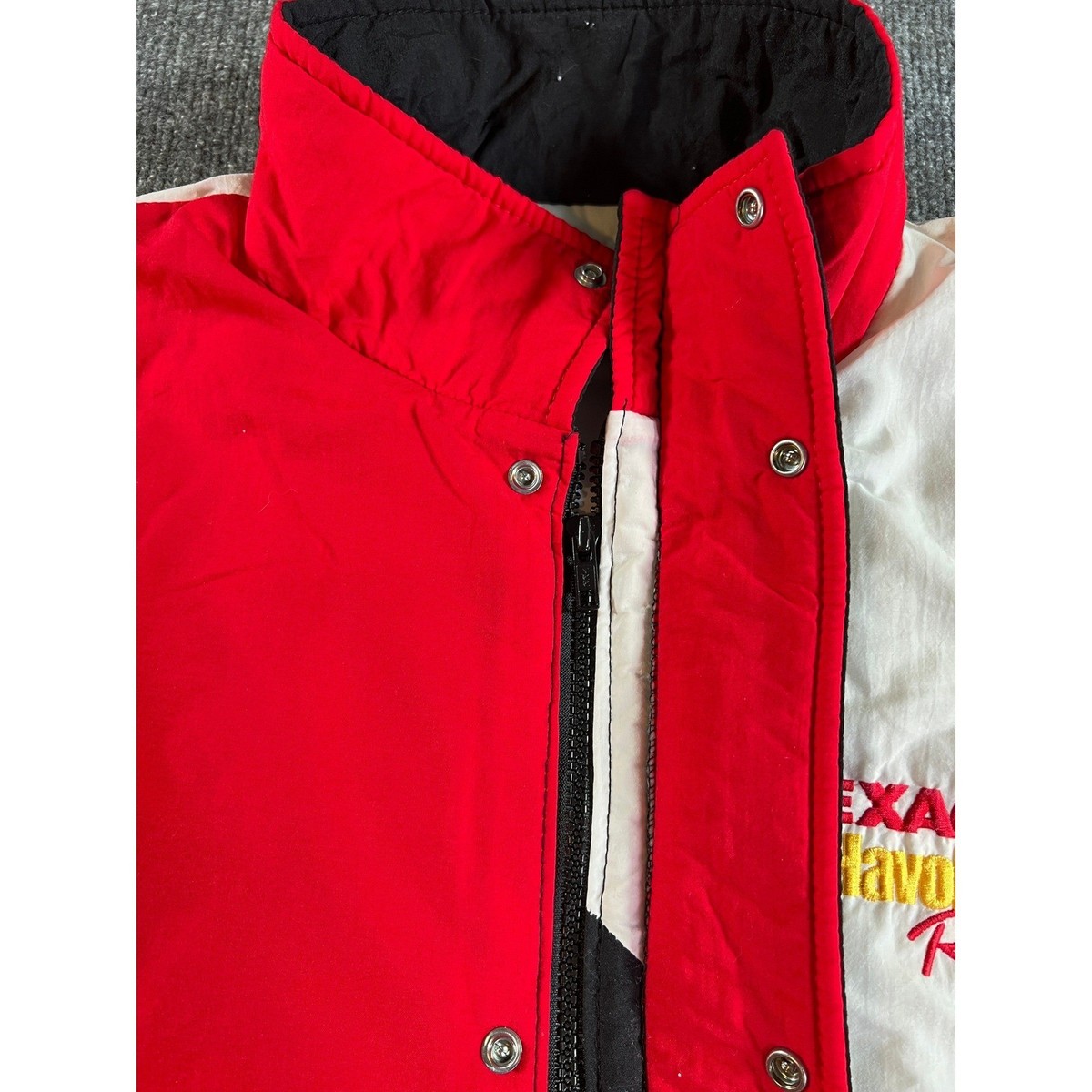 Vintage Texaco Havoline Racing Jacket Mens XL Red Black White