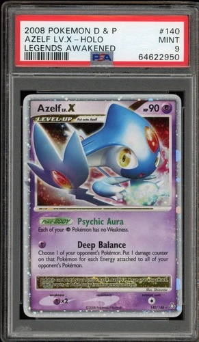 Pokemon Azelf Lv.X Legends Awakened Holo Ultra Rare #140 PSA 9 Mint