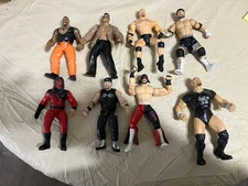 Vintage WWE WWC Action Figure Lot Of 8 Used Cond. The Rock, Steve Austin More.