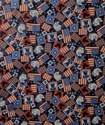 MDG - Patriotic Eagles And Stars Quilting And Crafting Fabric 