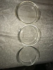 3 Vintage PYREX Corning 221 Clear GLASS Deep 8¼" CAKE Pie PAN Plate BAKING DISH