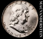 1961-D Franklin Half Dollar- Choice Gem Brilliant Unc- Luster- No Reserve #L5662