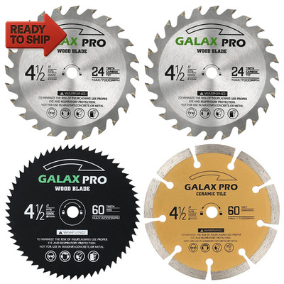GALAX PRO Saw Blade Set, Pack of 4 Assorted 60T HSS Metal/24T TCT Wood/Diamond