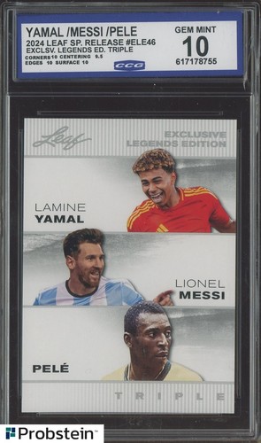 2024 Leaf SP Exclusive Legends Lamine Yamal Lionel Messi Pele CCG 10