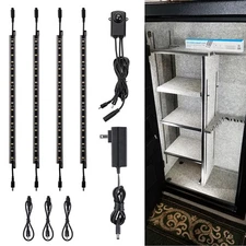 TORCHSTAR LED Safe Lighting Kit, (4) 12 Inch Linkable Light Bars + Motion Sen...