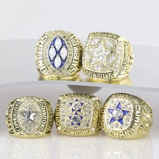 1971/1977/1992/1993/1995 5Pcs Football Rings Set For The Boys Fans Gift Sz 8-14