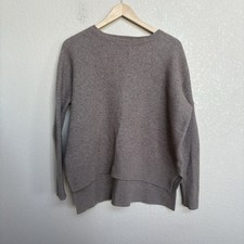 Vince Brown Wool Cashmere Blend Ribbed Knit Sweater Size Small