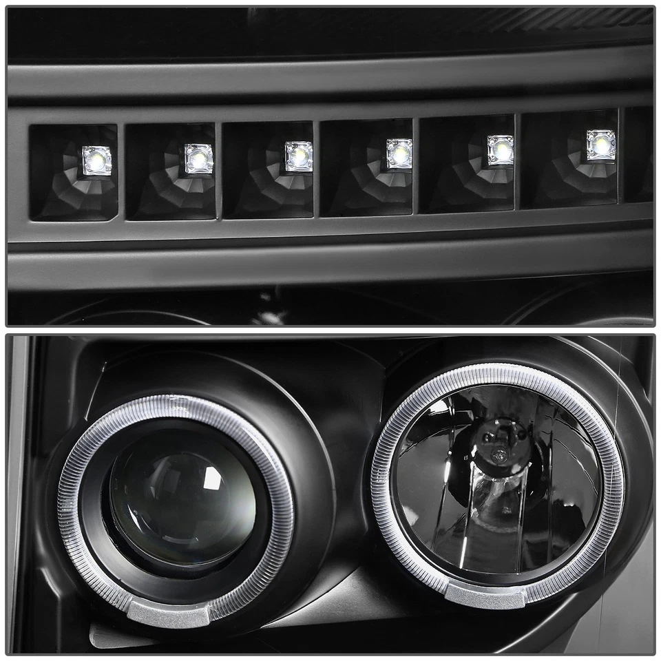 PARA FORD SUPER DUTY 11-16 LED DRL DOBLE HALO PROYECTOR FAROS + JUEGO DE HERRAMIENTAS NEGRO Foto 2 de 4