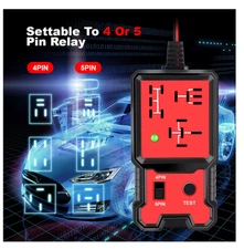 12V 4&5 Pin Relay Tester for Car-Professional Auto Automotive with Battery Clips