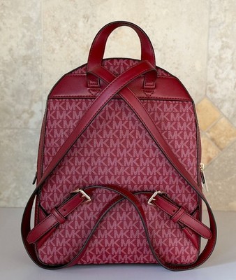 Michael Kors Jaycee Medium Zip Pocket Backpack MK Cherry Multi | eBay