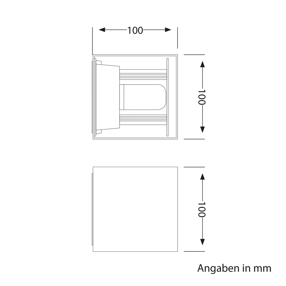 Wandleuchte CUBEL für außen, IP65, Up-/Downlight, schwarz matt, eckig, 1x G9 - Bild 3 von 4