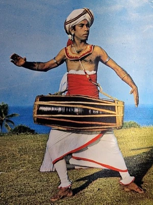 Kandyan Drummer, Sri Lanka, Vintage Postcard 1984 - Image 1 of 2