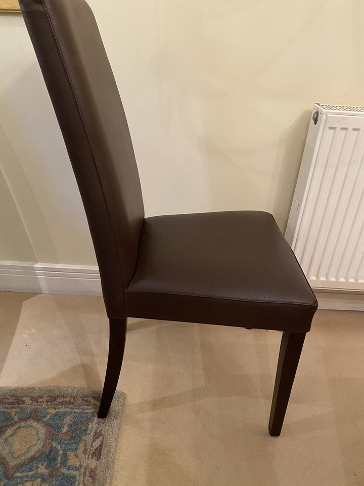 Dining Chairs Brown leather individual or all six for sale eBay