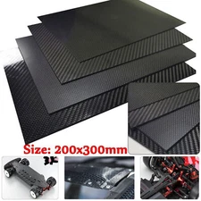 3K Full Carbon Fiber Plate Panel Sheet Board Composite Material Size 200x300mm