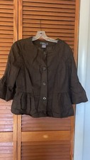 brown linen blazer