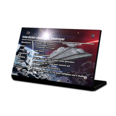 Display Plaque stand for Interdictor-class Star Destroyer LEGO model sets, SW114