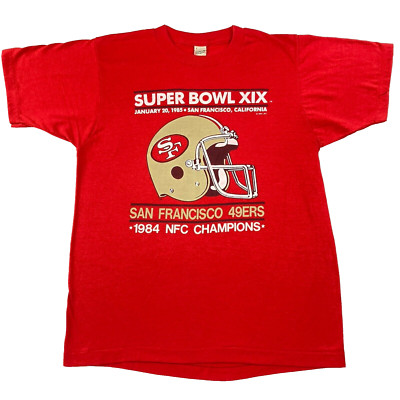 Vtg 1985 SF 49ers Super Bowl XIX 1984 NFC Champs Screen Stars T-Shirt Shirt L/M