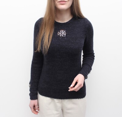 Authentic Women's CHANEL Cashmere Angora Knit Sweater Gripoix