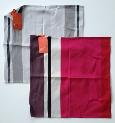 Pair of La Maison Jean-Vier Basque French Country Cotton Napkins - NEW