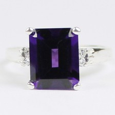 Amethyst, Solid 925 Sterling Silver Ladies Ring, SR183-Handmade