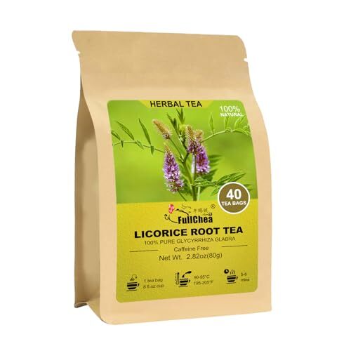 FullChea - Licorice Root Tea Bag, 40 Teabags, 2g/bag - Premium Licorice Root - 