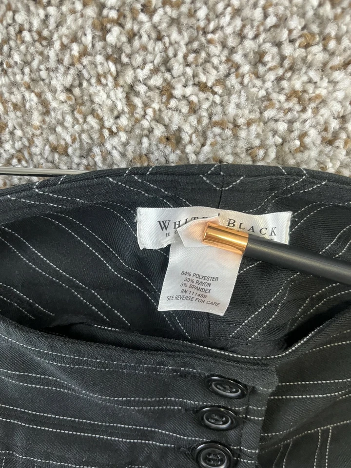 Pantalones cortos para mujer White House Black Market talla 0 negros a rayas pierna ancha Foto 3 de 4