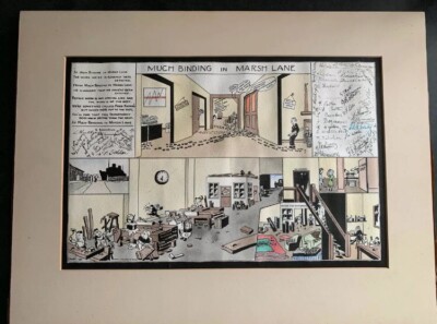 Vintage 1951 Original Artwork Signed Much Binding In Marsh Lane Cunard SS.Co.Ltd