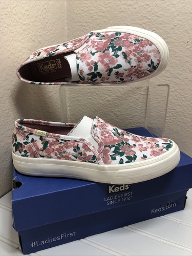 white floral keds