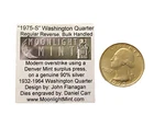 Very Rare Eagle 1975-S Washington Silver Quarter Fantasy Overstrike Daniel Carr