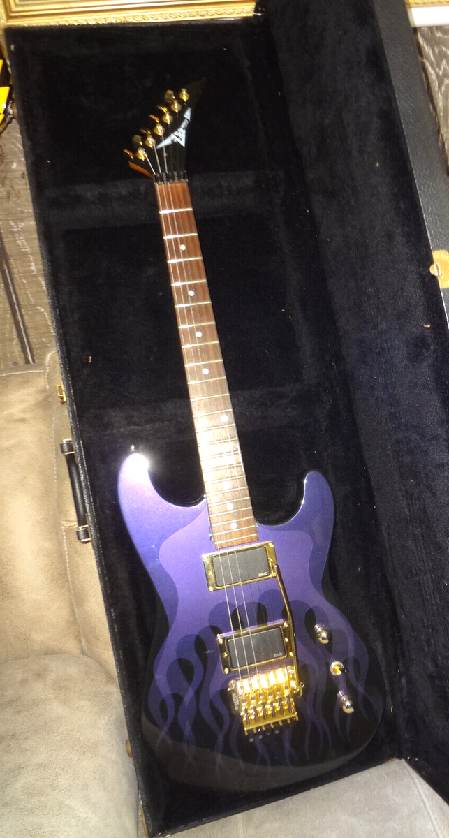 ESP ZEP II Warmoth Blue Ghost Flames Custom built Electric Guitar