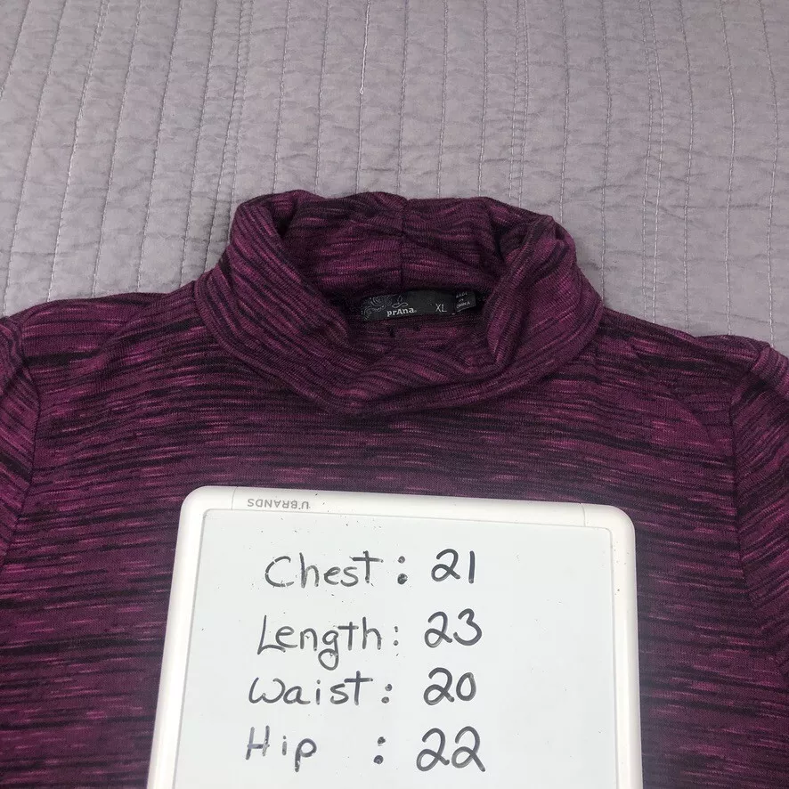 prana annina turtleneck lightweight layer heather black sweater