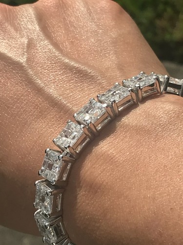 CUBIC ZIRCONIA BRACELET set in .925 STERLING SILVER FAST FREE SHIPPING !! - 第 9/12 張圖片
