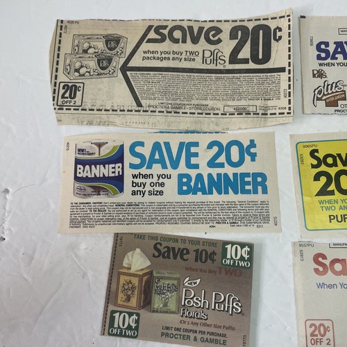 Vtg Bounty Coupons Proctor and Gamble Advertising lot of 6 Puffs | eBay