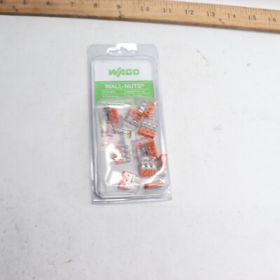 (10-Pk) Wago Push Wire Splicing Connector 3-Conductor 12-20 AWG 32A 600V Max 