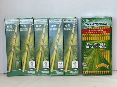 132 NEW Ticonderoga #2HB Pencils Premium Wood/Latex Free/Microban/72PreSharpened