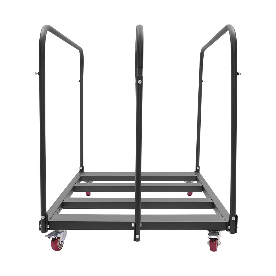 Folding Table Cart Metal Table Cart Folding Table Trolleys W/ Handle & Wheel - Image 4 of 4