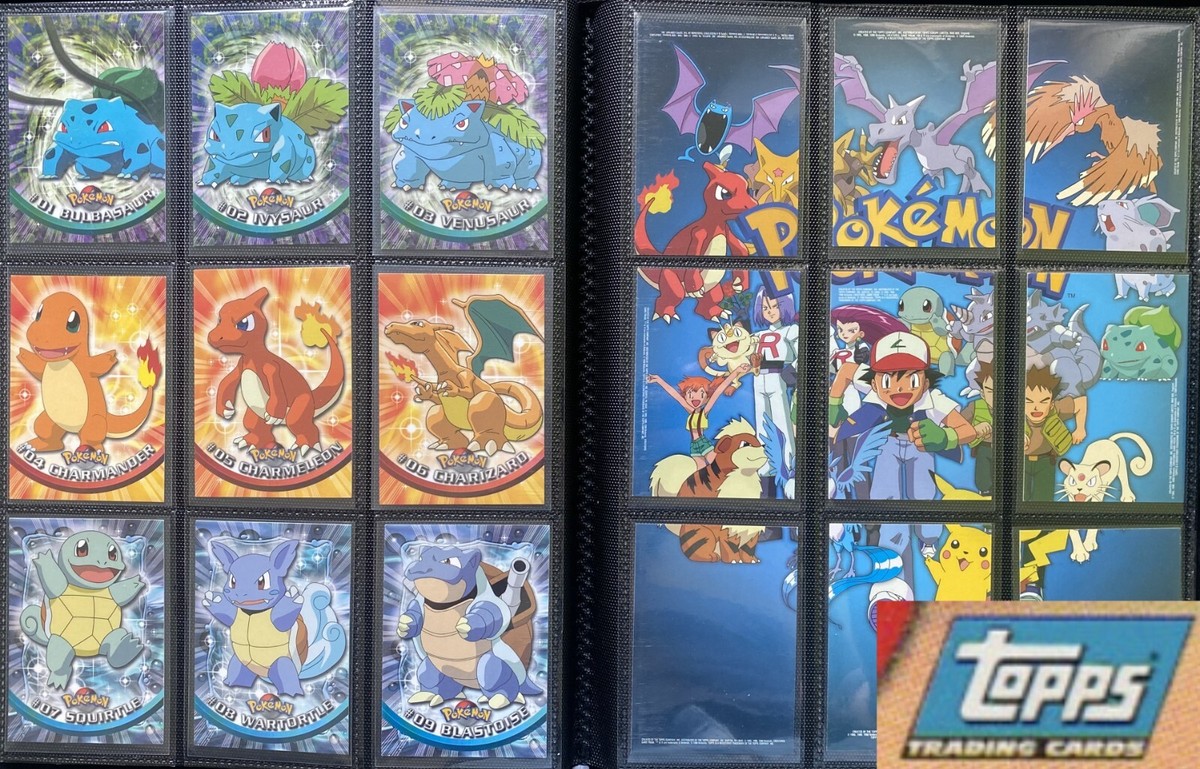 Pokemon TOPPS Series 1 - Complete BLUE logo set 90/90 - Excellent