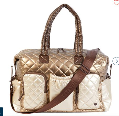 Samantha Brown To-Go Quilted Weekender METALLIC COLOR BLOCK nwt