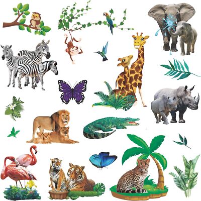 Amaonm Creative Giant Removable Cartoon Zoo Wild Jungle Animals 3D DIY Lion B 