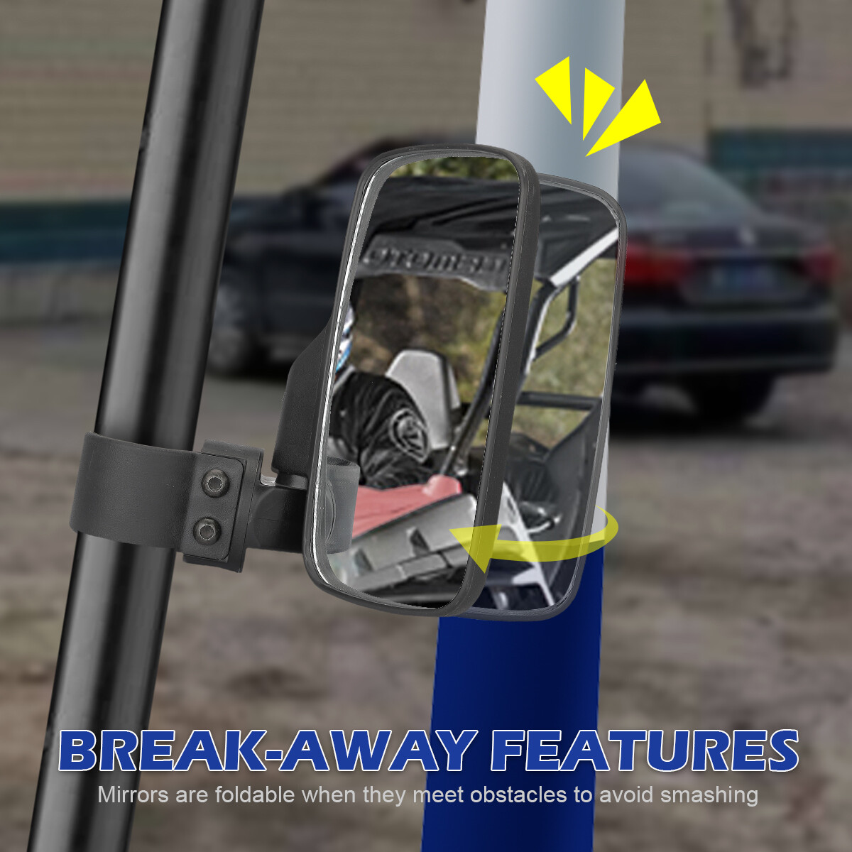 Adjustable Side Rear View Mirrors W/Grab Kit Handle For Kubota - Foto 4