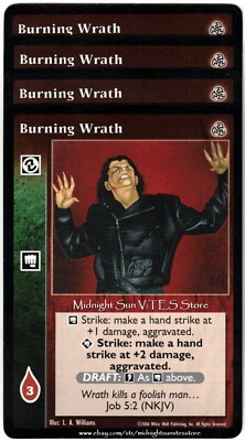 Burning Wrath x4 Third Edition variant 1 of 2 V:TES VTES Vampire CCG
