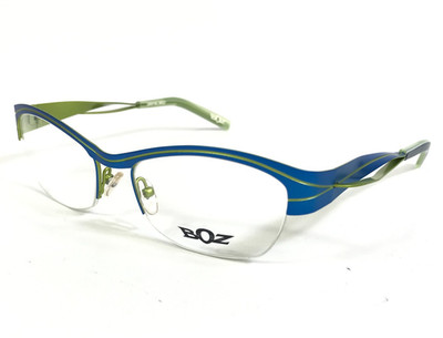 BOZ Eyeglasses Frames STAR 2642 Blue Anise Green Half Rim Cat Eye 52.5-17-131